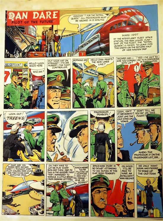 Dan Dare original artwork by Frank Hampson and Howard Johns. Dan Dare - Pilot of the Future,